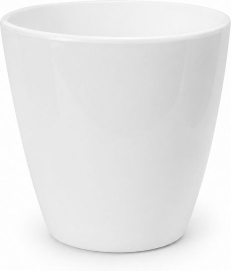 Ceramic Glossy White Plant Pot H:18.5cm W:20cm