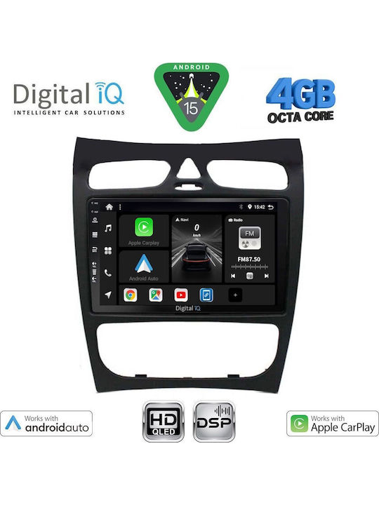 Digital IQ Car Audio System for Mercedes-Benz CLK Class 2000-2004 Bluetooth USB WiFi GPS Apple CarPlay Android Auto with 9" Touch Screen