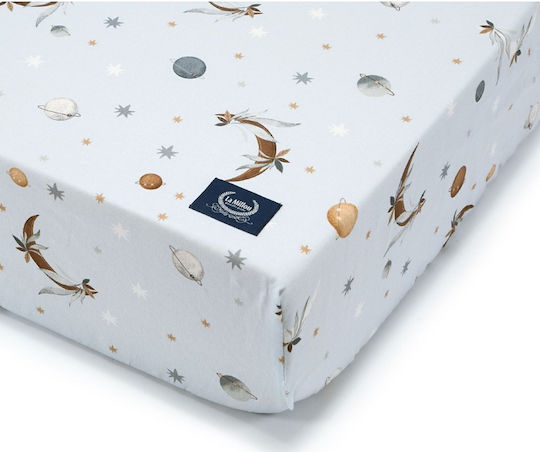 La Millou Fitted Fly To Moon Light Blue Baby Sheets 70x140cm