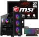 Vengeance Gamer's Choice Fusion-V35 Desktop Computers (Ryzen 5-5500/16GB DDR5/512GB SSD/GeForce RTX 3050/No Operating System) with Keyboard (English US) and MSI Monitor 27" PRO MP272PMG