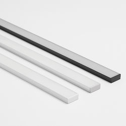VK Lighting Προφίλ Αλουμινίου Ταινίας LED με Οπάλ Κάλυμμα 200x0.2x0.2εκ.