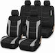 Carro 395359 Car Seat Covers Set Hyundai Accent I10 I20 I30 I40 Ix20 Elantra Kona Sonata Santa Fe Tucson Ioniq H1 Bayon Getz Cotton Fabric Leather Set Front Rear 11 Pieces Black Grey