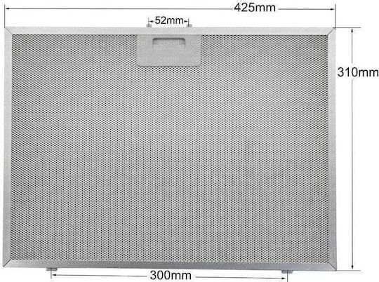 Filtru Metalic De Schimb Pentru Hotă Compatibil Cu Siemens Bosch 42.5x31cm