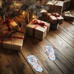 Sticker Santa Claus Footprints 25x10 Cm Set 2 Pieces Decorative Adhesive Sticker Santa Claus Footprints 25x10 Cm Set 2 Pieces Decorative Adhesive