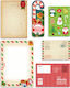 Santa Claus Letter Set 12 Pieces Paper Envelope Stickers