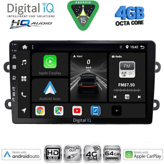 Digital IQ Car Audio System for Dacia Duster 2012-2019 Bluetooth USB WiFi GPS Apple CarPlay Android Auto with 9" Touch Screen