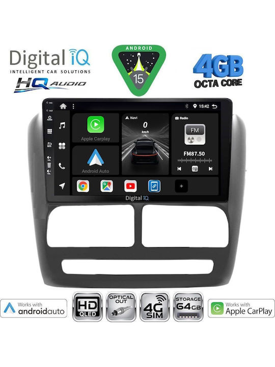 Digital IQ Car Audio System for Fiat Doblo 2010-2015 (Bluetooth/USB/WiFi/GPS/Apple CarPlay/Android Auto) with 9" Touch Screen
