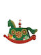 Cutie Muzicală Decorată De Crăciun Cal Verde Din Lemn 18 Cm X 25 Cm Pentru Interior Alista Home