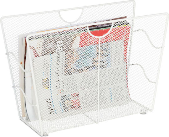 Relaxdays Document Holder Metal White 27x39x17 Cm