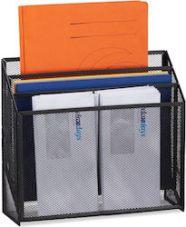 Relaxdays Organizator Documente 3 Compartimente Negru 29,5x9x32 Cm