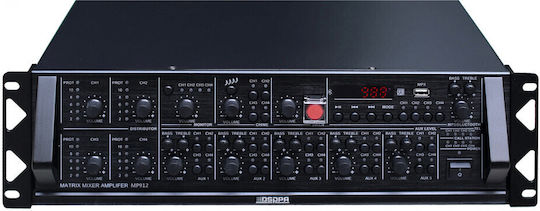 DSPPA DSPPA MP912 Amplificator PA Integrat cu 4 Canale și 4 Zone 120W/100V și Conexiuni USB/Bluetooth AUDA-DSP-MP912