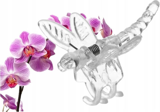 Transparent Dragonfly Clips Orchids 4 Pieces