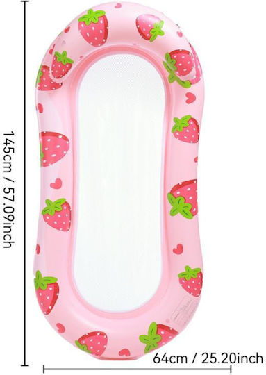 Inflatable Water Floating Bed Lounger Pool Raft Strawberry