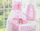 Bobono Baby Bettwäsche-Set Für Krippe Pink 5 Stücke 5cz-135/tiul/herzen/517