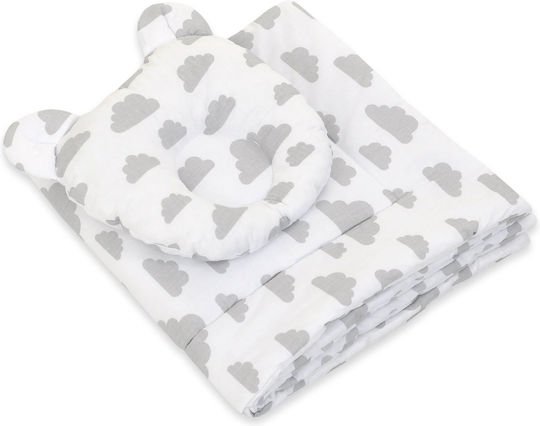My Sweet Baby Crib Set Gray Clouds 2 Pieces