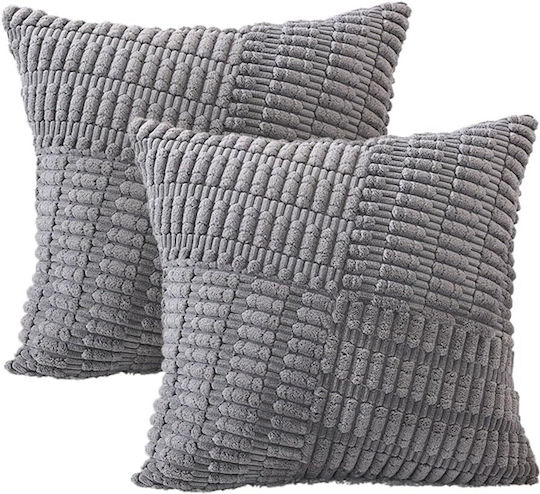Μαξιλαροθήκη Dark Gray 2τμχ 45x45εκ.