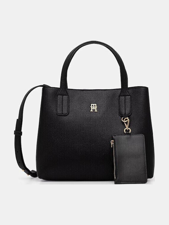 Tommy Γυναικεία Satchel Τσάντα από Συνθετικό Δέρμα Μαύρη