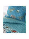 Kentia Kids Quilt Set Single with Pillowcase Pachy Blue-mint 160x220cm
