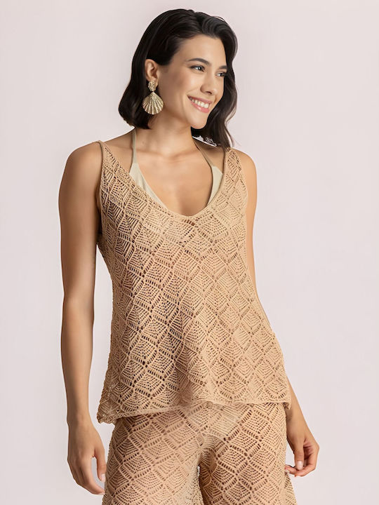 Women's Sleeveless Blouse Sand