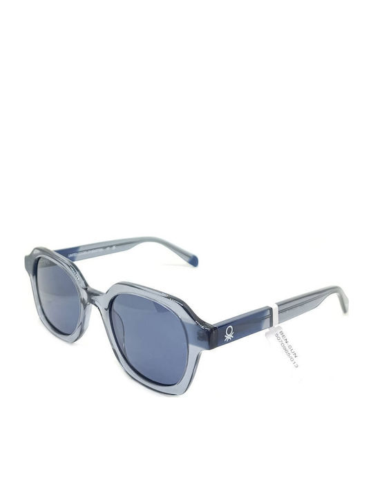 Benetton Unisex Sunglasses with Gray Frame and Blue Polarized Lens