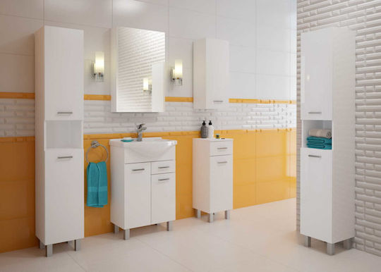 Deftrans Πάγκος χωρίς Νιπτήρα Μ30xΒ30xΥ85cm White Gloss