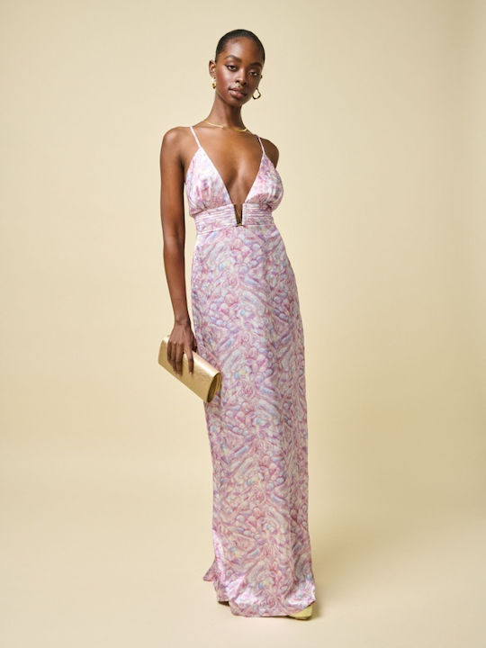 Maxi Dress for Wedding Christening Satin Lilac