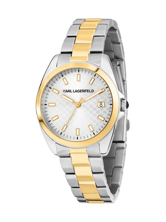 Karl Lagerfeld Womens Watch 35mm Battery with Gold Metal Bracelet