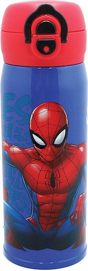 Gim Spiderman Παιδικό Παγούρι Θερμός Ανοξείδωτο με Καλαμάκι 380ml