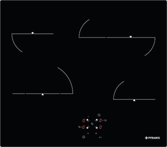 Pyramis PHC62611BFB Ceramic Cooktop With Frame Autonomous With Lock Mode 49cm