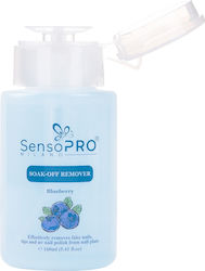 Soak Off Remover Sensopro Milano Blueberry Gel Semi-permanent Nail Polish Tips Removal 160 Ml