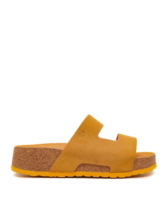 Leather Women's Anatomic Flatforms Yellow