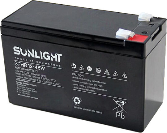 SunLight UPS Battery with Capacity 8.2Ah and Voltage 12V SPHR1248 1 Piece