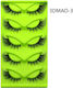 5 Pairs Set Green False Lashes Fox Eye Type Voluminous Realistic Fox Eye Shape Specifications 3dmao-03