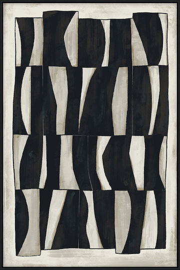 Cebra Decorative Painting Frame 80x120x4cm Canvas Beige Black Wood Black C543119
