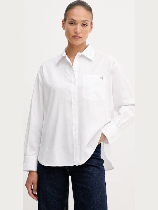 Calvin Klein Γυναικείο Πουκάμισο Λευκο
