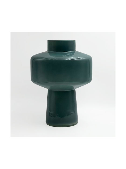 Liberta Decorative Glass Vase Regal Petrol Blue 20x20xH28cm