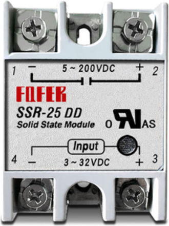 Fotek Твърдотелно Реле Модул DC Вход 3-32V Изход 5V-200V DC 25A SSR-25 DD