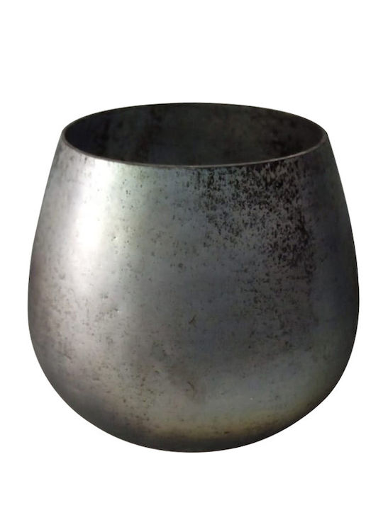 Liberta Kerzenhalter für Teelichter Glas in Grau Farbe 18x18x15cm