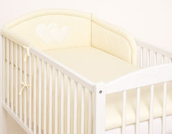 Bobono Gitterbettumrandungen Standard Innenraum Cream Hearts OCHR-herzen-519