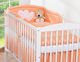 Bobono Crib Bumper Standard Inside Peach Hearts
