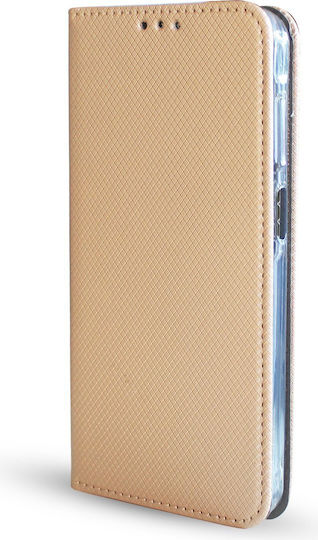Калъф Книга Кожа / Силикон Златист Honor X5C Plus