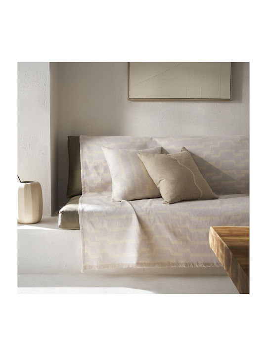 Gofis Home Clover Ριχτάρι Πολυθρόνας Πλεκτό 180x180εκ. Silver Grey