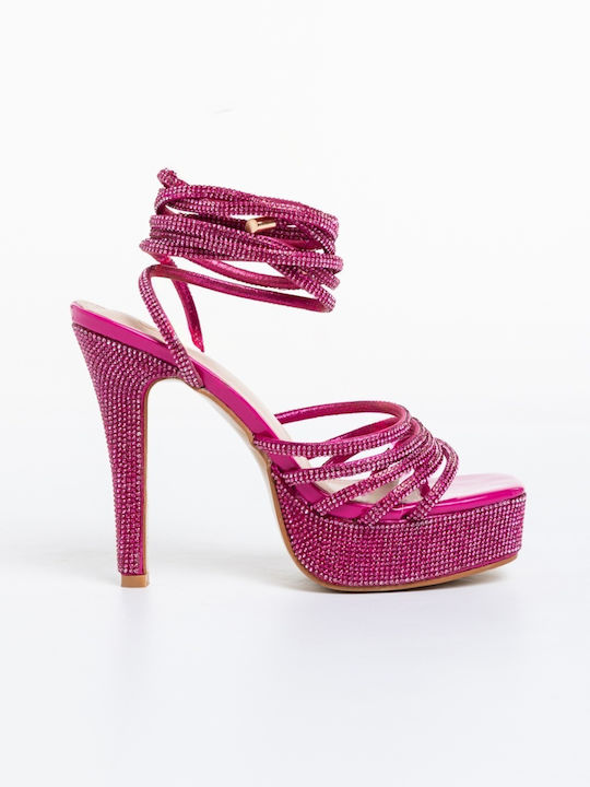 Kalapod Sandale Elegante Damă Din Piele Fuchsia