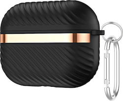 Leewello Lw-346 Калъф от Силикон с Кука в Черен Цвят за Apple AirPods Pro