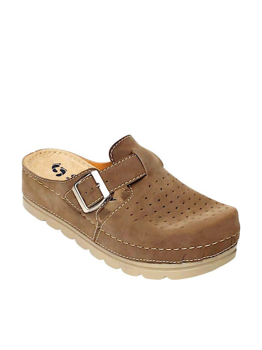 Comfort Way Shoes Γυναικεία Σαμπό Καφέ