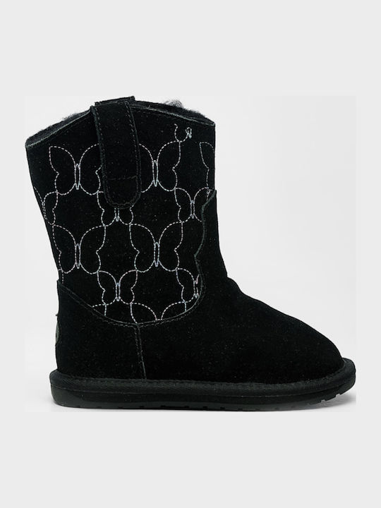 Leder Kinderstiefel Schwarz