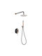 Excel Mona Built-in Mixer Set Telephone & Shower Head for Shower Gold