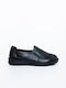 Leder Damen Mokassins in Schwarz Farbe