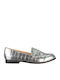 Loafers Dama Din Piele În Culoare Argintie