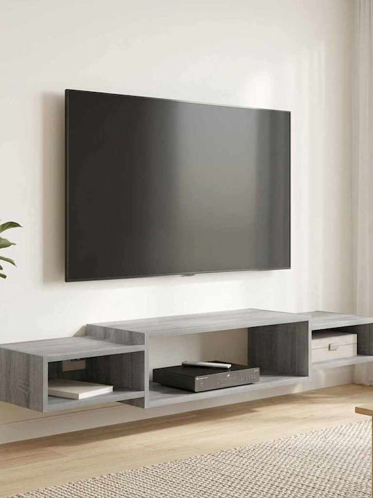 vidaXL TV-Ständer Grau M140xP28xH21cm